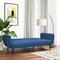 Convertible Futon Sofa Bed Adjustable Couch Sleeper with Wood Legs-Navy